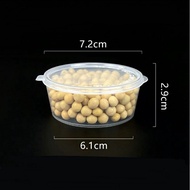 50pcs± 3oz Round Disposable Plastic Food Container Hinged Lid 3 oz Deli 85ml Sauce Cup Bekas Sos Pur