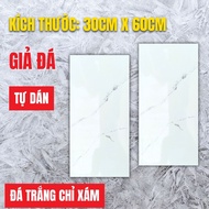 10 Tấm Dán Tường PVC Vân Đá Hoa Cương 30x60cm Miếng ốp PVC Vân đá bề mặt tráng gương mặt sau phủ trá