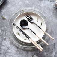 【情人節禮盒】304不鏽鋼暖沙白餐具|湯匙、筷子、禮物