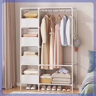 H-Y/ Wardrobe Open Simple Household Bedroom Rental Storage Cloth Wardrobe Hanger Standing Wall Mounted Cloth Rack Coat R
