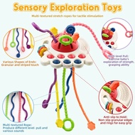 Baby Montessori Toys Pull String Sensory Toys Baby 2 12 Months Silicone Develop Teething Activity To