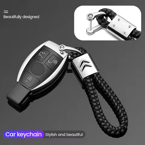 1Pc Metal Car Key Chain Ring Key Lanyard Car Emblem Styling For Citroen C1 C2 C3 C4 C5 C6 C8 C4L DS3