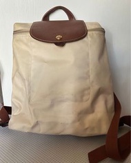 Longchamp米色背囊