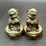 Antique Lion Pair Gate Lion Drum Lion Bronze Lion Town Lion Dance Lion Dance Little Lion Desktop Dec