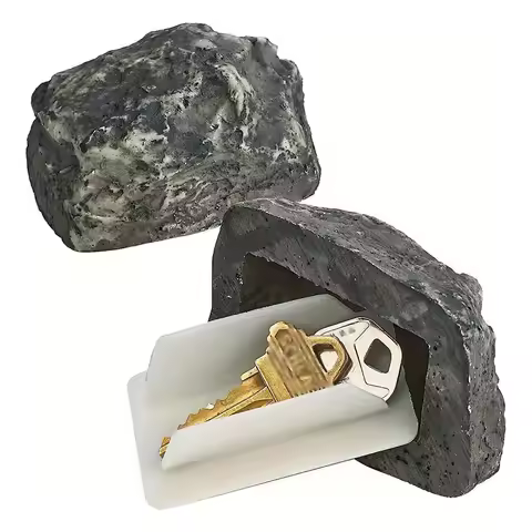 Key Hider Outdoor Garden Realistic Fake Stone Key Holder Waterproof Secret Key Lockbox for Home Door