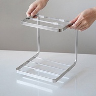 日本霜山 304不鏽鋼雙層鍋架/置物架/櫥櫃收納架