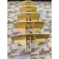 Yellow pine altar shelf - Catholic wooden altar shelf - many sizes