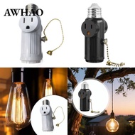 [AWHAO] 3 Prong Bulb Socket Plug Adapter, E26 Light Socket to Plug Adapter for Front Door