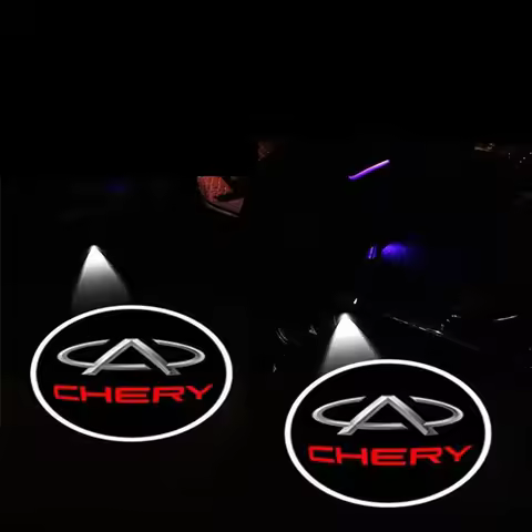 2PCS Car Door Logo Welcome Light Projector Ghost Shadow Lamp Accessories For CHERY TIGGO 5 A1 A3 A5 