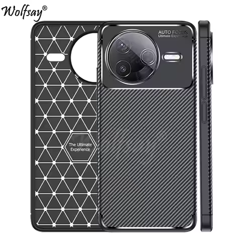 For Xiaomi Poco F7 Pro Case Anti-knock Soft Silicone Carbon Fiber Back Cover For Poco F7 Pro Case Fo