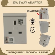 SIRIM 3 Way Adapter Extension Plug Multi Adapter Socket Plug  Extension Plug Adaptor Plug 3 Pin Sock
