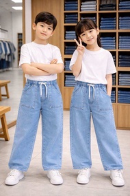 PREMIUM KIDS DENIM BAGGY JEANS ( L POKET )2y-12y CASUAL DENIM