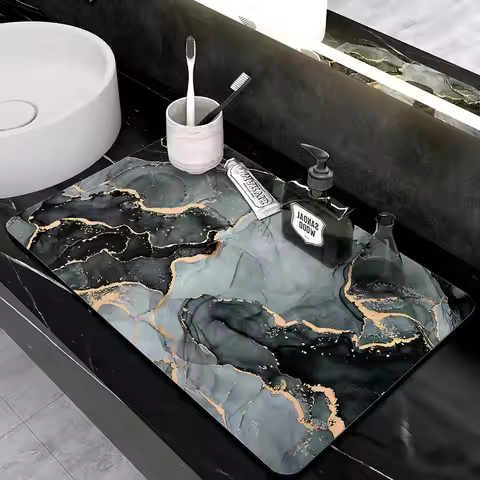 Diatom Mud Drain Pads Bath Mat Absorbent Dish Drying Mat Tableware Table Placemat Drainer Rug Coffee