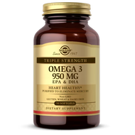 Solgar Triple Strength Omega 3 950 mg - 50 Softgels กรดไขมันโอเมก้า 3 ความเข้มข้นสูง (Triple Strengt