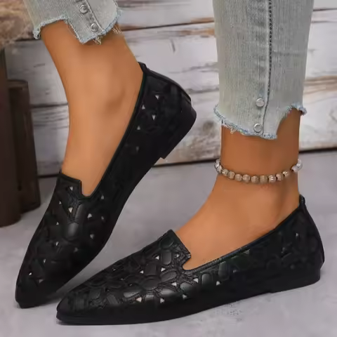 Breathable Flats Female Shoes Summer 2026 New Arrival Leather Flats Woman Moccasin Loafers Casual Mo