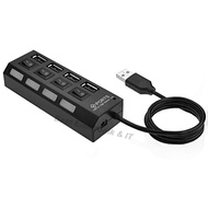 USB Hub 4 Port Switch Led