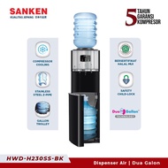 Sanken Dispenser Duo Galon Bawah Atas HWD-H230SS Oasis Stainless Steel