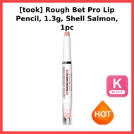 [took] Rough Bet Pro Lip Pencil, 1.3g, Shell Salmon, 1pc / Korean Lip Pencil / Smooth Application by