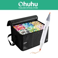FOLIO ART : ปากกามาร์คเกอร์ Ohuhu เซต Vibrant216+1 สี Honolulu B Series : 90451 (Brush & Fine Tip)