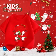 (24 Hours Delivery) kids Highness Christmas Festival Red shirt Round Neck t-shirt T73