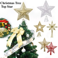 20CM/6in Christmas tree top star 3D XmasTree Five-Pointed Star Sequins Hollow Glittering Decor