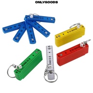ONLYGOODS Folding Ruler, 0.5m 10-Fold with Keychain Plastic Ruler, Multi Functional Anti Pinch Doubl
