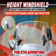 NEW Wind Deflector With Rearview Mirror For KTM 390 790 890 1090 1190 1290 ADVENTURE Adjustable Wind