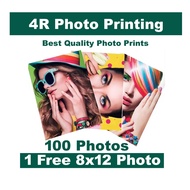 4R 100 Photo Print Digital 4x6 Printing 1 free A4  size photo