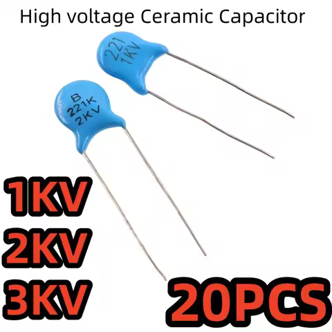 20PCS 1/2/3KV 5/10/20/22/27/30/47/100/220PF 1/2.2/3.3/4.7/10/22NF High voltage Ceramic Capacitor