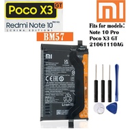POCO X3 GT (RDMI Note 10 Pro 5G ) M2103K19G M2103K19C BM57 21061110AG 5000mAh Battery Note10 10Pro BATERI + Tools