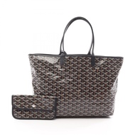 【二手】Goyard GOYARD Louis PM 手提包，黑/ブラウン/白，PVC塗層帆布，皮革，女士，二手