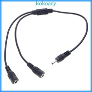 KOK Y Splitter Cable Power Extension Cable 3 5mm x 1 35mm 1 Male to 2 Female 35cm