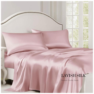 Bộ Ga Gối Lụa Lavish Silk Cao Cấp Mát Lạnh Hàng Loại 1  - Hồng Phấn