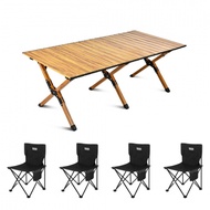 E.C outdoor 戶外露營折疊輕量桌椅五件組-贈收納袋