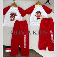 MERAH Indonesian Children's Independence Suit August 17th Suit for Girls Red and White Boys' August 