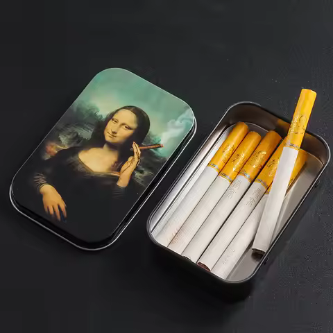 Cigarette Box Case Tobacco Humidor Box Case Container Cigar Cigarette Tobacco Rolling Paper Storage 