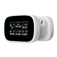 Tuya WiFi 10in1 Air คุณภาพเครื่องตรวจจับ AQI PM2.5 PM1.0 PM10 CO2 TVOC HCHO เครื่องทดสอบวันที่แสดงอุ