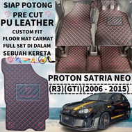 PROTON SATRIA NEO (2006-2015) CAR ACCESSORIES FLOOR MAT CARMAT 3D PU LEATHER CUSTOMMADE ANTI-SLIP DE