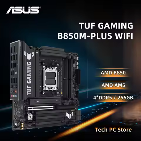 ASUS TUF GAMING B850M-PLUS WIFI AMD B850 256GB DDR5 PCIe 4.0 Socket AM5 Support Ryzen 9000/8000/7000