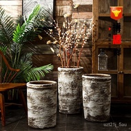 W-8&amp; Jingdezhen Retro Stoneware Floor Large Clay Vase Garden Vase Decoration Succulent Flower Pot Ceramic Decorative Flo