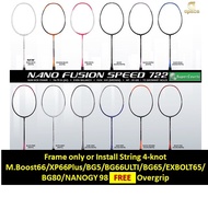 Apacs Nano Fusion Speed 722【FRAME OR INSTALL STRING 4-knot+Overgrip】Badminton Racket (1pcs)