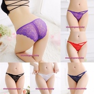 <LOCAL READY STOCK> Sexy Women Underwear Lace Panties Briefs Lingerie Sleepwear Nightwear (5 Colors)