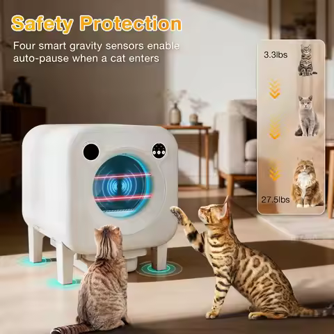 Large Extra Self Cleaning Litter Box, 75L+12L Waste Bin, App Control, Bags & Liners for Multi Cat, C