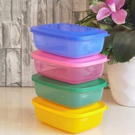 10 warna: Tupperware 500ml Small Rectangular Saver Lunch Box for Kid (Colorful Tupperware Container) Bekas Makan 饭盒 食物盒