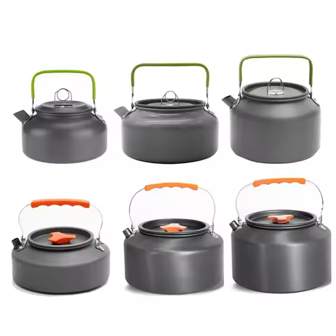 0.8L/1.1L/1.2L/1.6L/2L/2.5L Aluminum alloy Portable Outdoor Camping Coffee and Tea Kettle for Hiking
