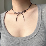 Black bow necklace สร้อยลูกปัดโบว์