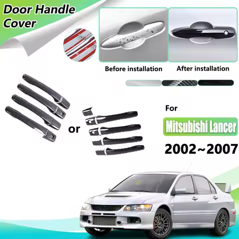 Imitation Carbon Fiber Door Handle For Mitsubishi Lancer Cedia Evo 7 8 9 Gala Lioncel II 2002~2007 2