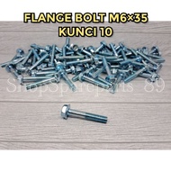[ 10 PCS ] K10 FLANGE BOLT M6 6UNT35 KEY 10