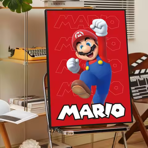 MINISO Mario canvas decorative painting, Super Mario poster mural