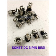 3PIN IRON DC SOCKET / 3 PIN IRON THREAD ROUND DC SOCKET / 3P FEMALE DC SOCKET MUR
